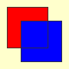 blue square over red square